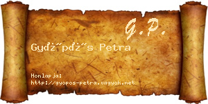 Gyöpös Petra névjegykártya